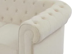 Vente-unique Chesterfield Zitbank-3-Zitsbank Van Beige Stof Chesterfield