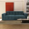 Vente-unique Designer Zitbank-3-Zitsbank Van Eendenblauw Fluweel Inirida
