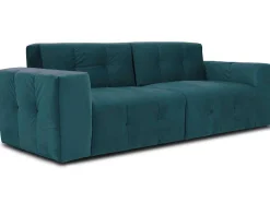 Vente-unique Designer Zitbank-3-Zitsbank Van Eendenblauw Fluweel Inirida