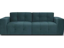 Vente-unique Designer Zitbank-3-Zitsbank Van Eendenblauw Fluweel Inirida