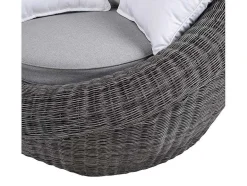 MYLIA Loungeset-3-Zitsbank Van Gevlochten Hars - Grijs - Whiteheaven