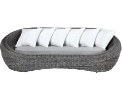MYLIA Loungeset-3-Zitsbank Van Gevlochten Hars - Grijs - Whiteheaven