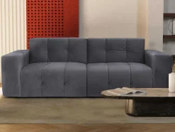 Vente-unique Designer Zitbank-3-Zitsbank Van Grijs Fluweel Inirida