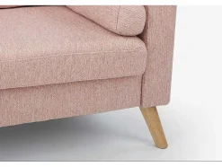 Vente-unique Scandinavisch-2-Zitsbank Van Stof Met Woleffect Tatum - Poederrose