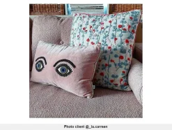 Vente-unique Scandinavisch-2-Zitsbank Van Stof Met Woleffect Tatum - Poederrose