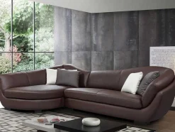 PASCAL MORABITO Designer Zitbank-5-Zitshoekbank In Buffelleer Caipi - Bruin - Hoek Links - Van