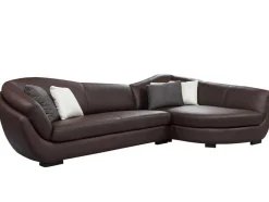 PASCAL MORABITO Designer Zitbank-5-Zitshoekbank In Buffelleer Caipi - Bruin - Hoek Rechts - Van
