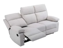 Vente-unique Relaxbanken Met Manuele Relaxfunctie-3-Zits-Relaxbank Van Beige Stof Lana