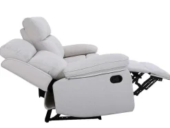 Vente-unique Relaxbanken Met Manuele Relaxfunctie-3-Zits-Relaxbank Van Beige Stof Lana