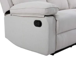 Vente-unique Relaxbanken Met Manuele Relaxfunctie-3-Zits-Relaxbank Van Beige Stof Lana