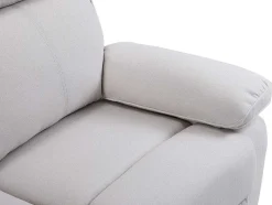 Vente-unique Relaxbanken Met Manuele Relaxfunctie-3-Zits-Relaxbank Van Beige Stof Lana