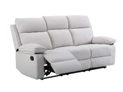 Vente-unique Relaxbanken Met Manuele Relaxfunctie-3-Zits-Relaxbank Van Beige Stof Lana