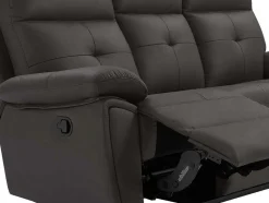Vente-unique Relaxbanken Met Manuele Relaxfunctie-3-Zits-Relaxbank Van Bruin Leer Vineta