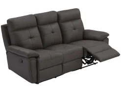 Vente-unique Relaxbanken Met Manuele Relaxfunctie-3-Zits-Relaxbank Van Bruin Leer Vineta