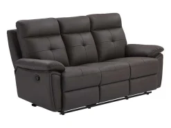 Vente-unique Relaxbanken Met Manuele Relaxfunctie-3-Zits-Relaxbank Van Bruin Leer Vineta