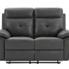 Vente-unique Relaxbanken Met Manuele Relaxfunctie-2-Zits-Relaxbank Van Grijs Leer Vineta