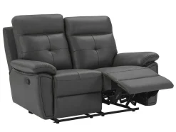 Vente-unique Relaxbanken Met Manuele Relaxfunctie-2-Zits-Relaxbank Van Grijs Leer Vineta