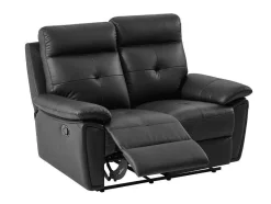 Vente-unique Relaxbanken Met Manuele Relaxfunctie-2-Zits-Relaxbank Van Zwart Leer Vineta