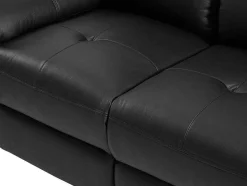 Vente-unique Relaxbanken Met Manuele Relaxfunctie-3-Zits-Relaxbank Van Zwart Leer Vineta