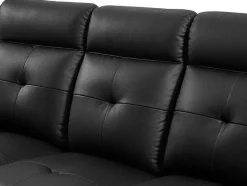Vente-unique Relaxbanken Met Manuele Relaxfunctie-3-Zits-Relaxbank Van Zwart Leer Vineta