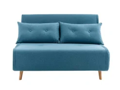 Vente-unique Klik-Klak En Bz Slaapbank-2-Zits-Slaapbank Van Blauwe Stof Uribia