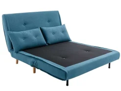 Vente-unique Klik-Klak En Bz Slaapbank-2-Zits-Slaapbank Van Blauwe Stof Uribia