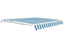 Vente-unique Buitenzonwering-Zonnewering Paleas - Handmatig - 3,95 X 2,5M - Blauw En Wit