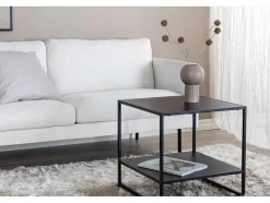 Vente-unique Stoffen Zitbank-Zoom Bank 2 Persoons Lichtbeige.
