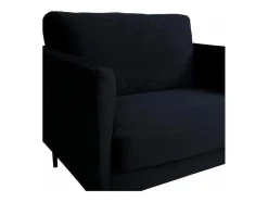 Vente-unique Aanbiedingen: Zitbank & Fauteuil-Zoom Fauteuil Velours Zwart.