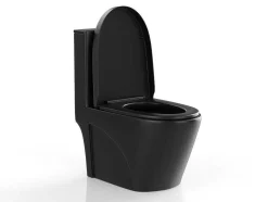 Vente-unique Staand Toilet-Zwarte Matte Wc Om Te Plaatsen Van Keramiek - Nagilam