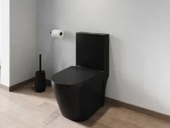 Vente-unique Staand Toilet-Zwarte Matte Wc Om Te Plaatsen Van Keramiek - Nagilam