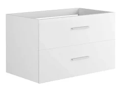 Vente-unique Badkamermeubel Met Enkele Wastafel-Zwevend Badkamermeubel Met Enkele Wastafel - Wit - 80 Cm - Kayla