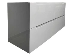 Vente-unique Dubbele Wastafel-Zwevend Wastafelmeubel Met Dubbel Inbouwbekken - Grijs - 120 Cm - Selita