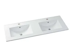 Vente-unique Dubbele Wastafel-Zwevend Wastafelmeubel Met Dubbel Inbouwbekken - Grijs - 120 Cm - Selita