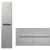 Vente-unique Dubbele Wastafel-Zwevend Wastafelmeubel Met Dubbel Inbouwbekken En Kast - Grijs - 120 Cm - Selita