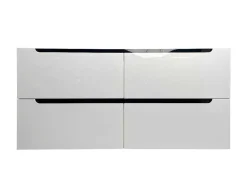Vente-unique Dubbele Wastafel-Zwevend Wastafelmeubel Met Dubbel Inbouwbekken En Kast - Wit - 120 Cm - Selita