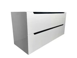 Vente-unique Dubbele Wastafel-Zwevend Wastafelmeubel Met Dubbel Inbouwbekken - Wit - 120 Cm - Selita