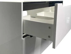 Vente-unique Dubbele Wastafel-Zwevend Wastafelmeubel Met Dubbel Inbouwbekken - Wit - 120 Cm - Selita